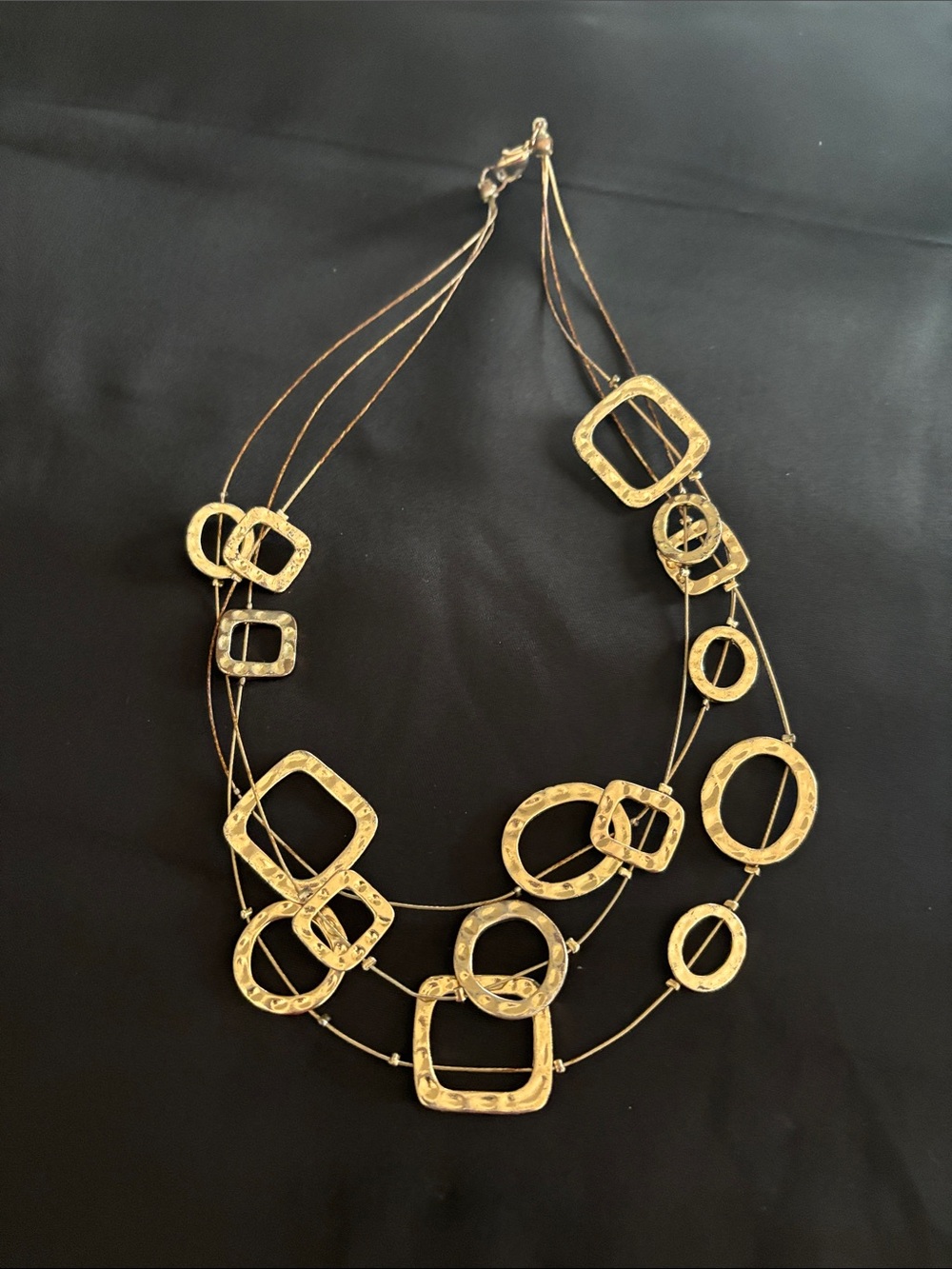 Gold-Tone Multi-Strand Geometric Link Necklace - Women Jewelry